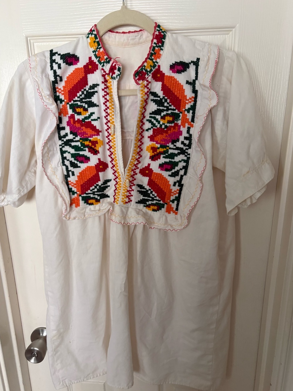 VINTAGE MEXICAN EMBROIDERED PEASANT TOP -sz Small